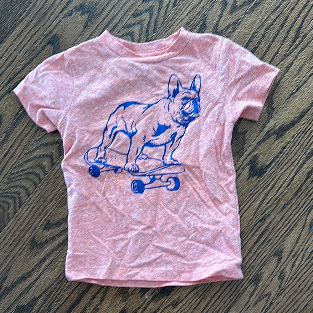 Kids Graphic T-Shirt - Pink with Blue Dog Print